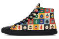 Retro Xmas Baubles High Tops - Offbeat Sweetie