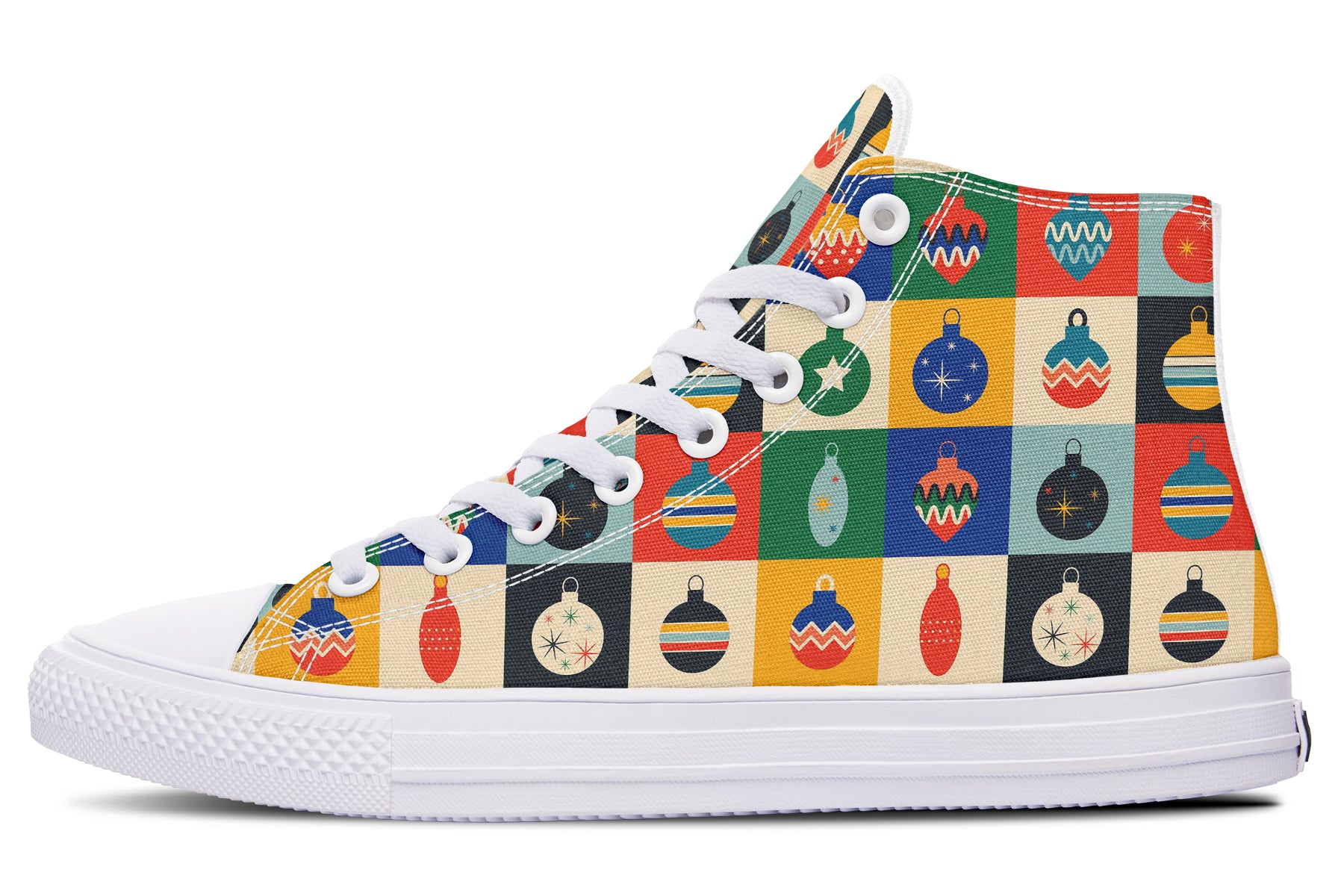 Retro Xmas Baubles High Tops (Wide)