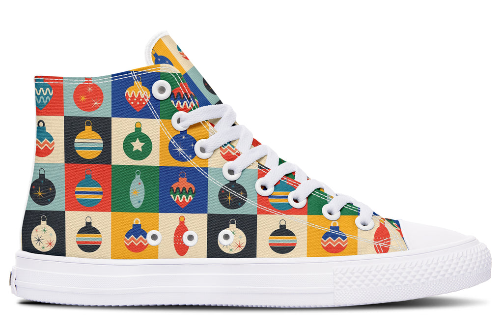 Retro Xmas Baubles High Tops (Wide)