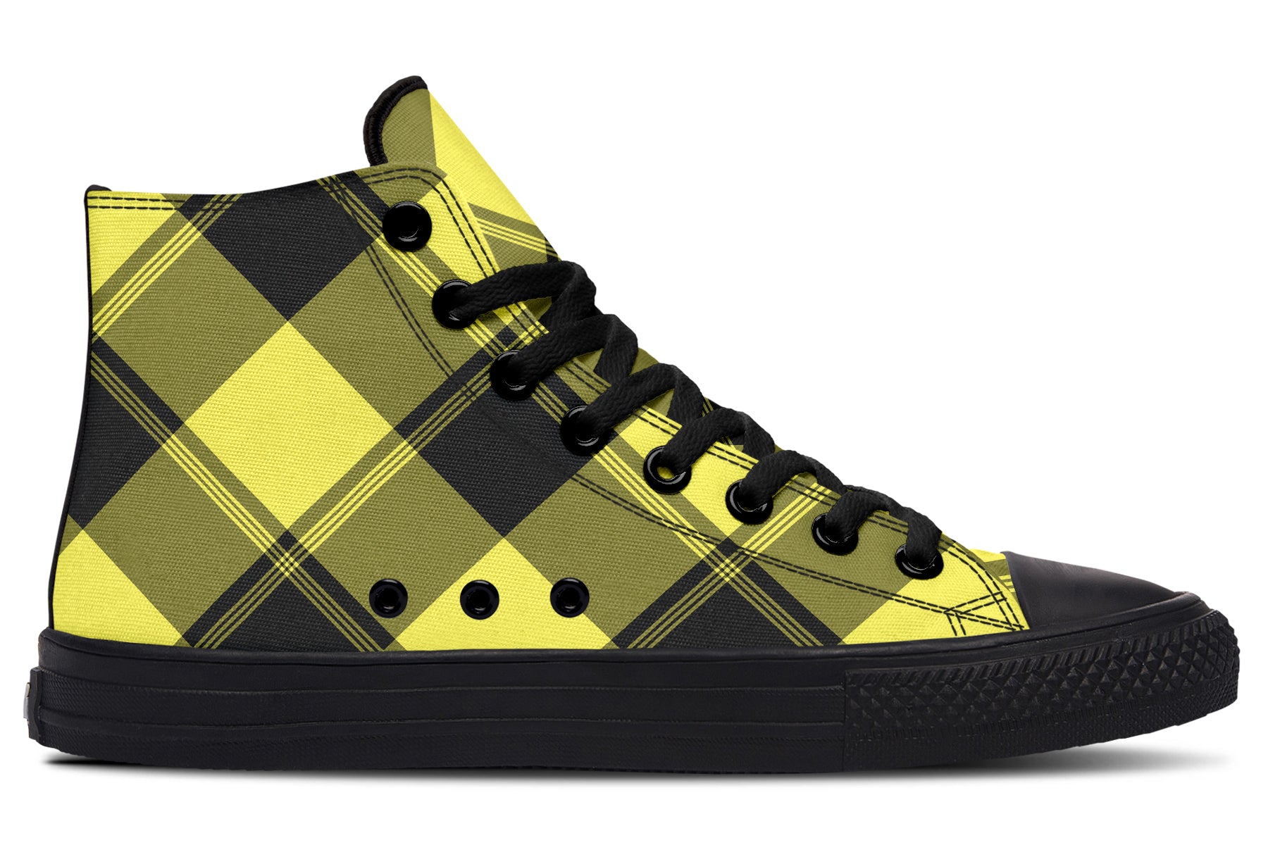 Sunny Yellow Plaid High Tops