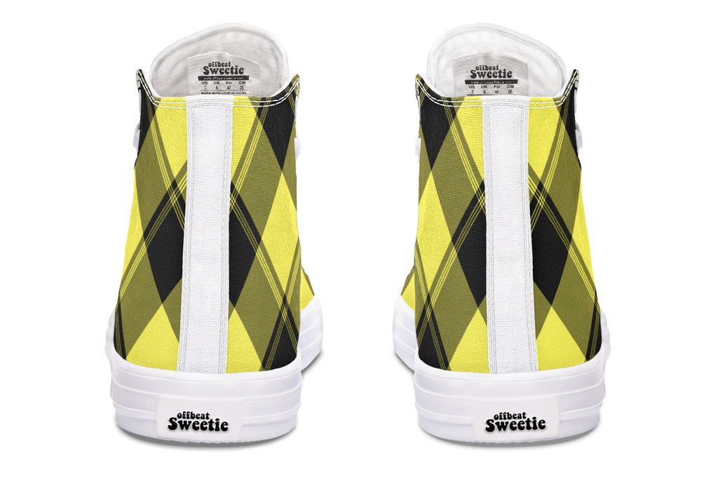 Sunny Yellow Plaid High Tops