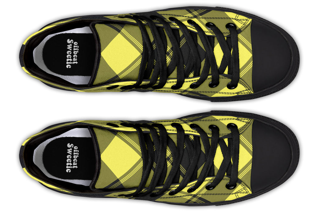Sunny Yellow Plaid High Tops
