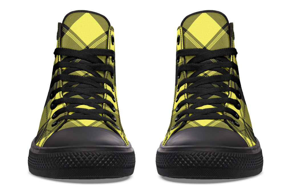 Sunny Yellow Plaid High Tops (Wide)