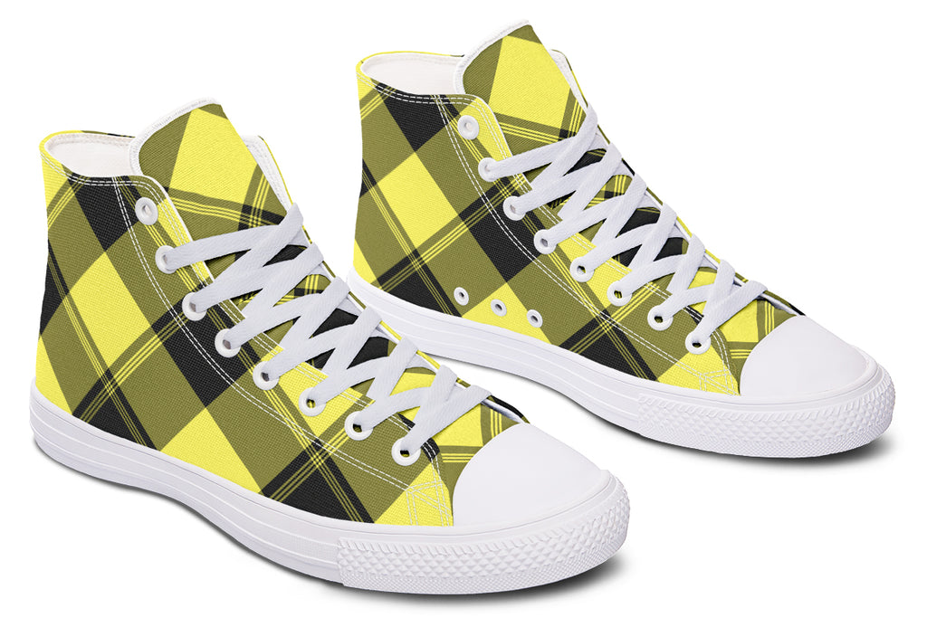 Sunny Yellow Plaid High Tops (Wide)