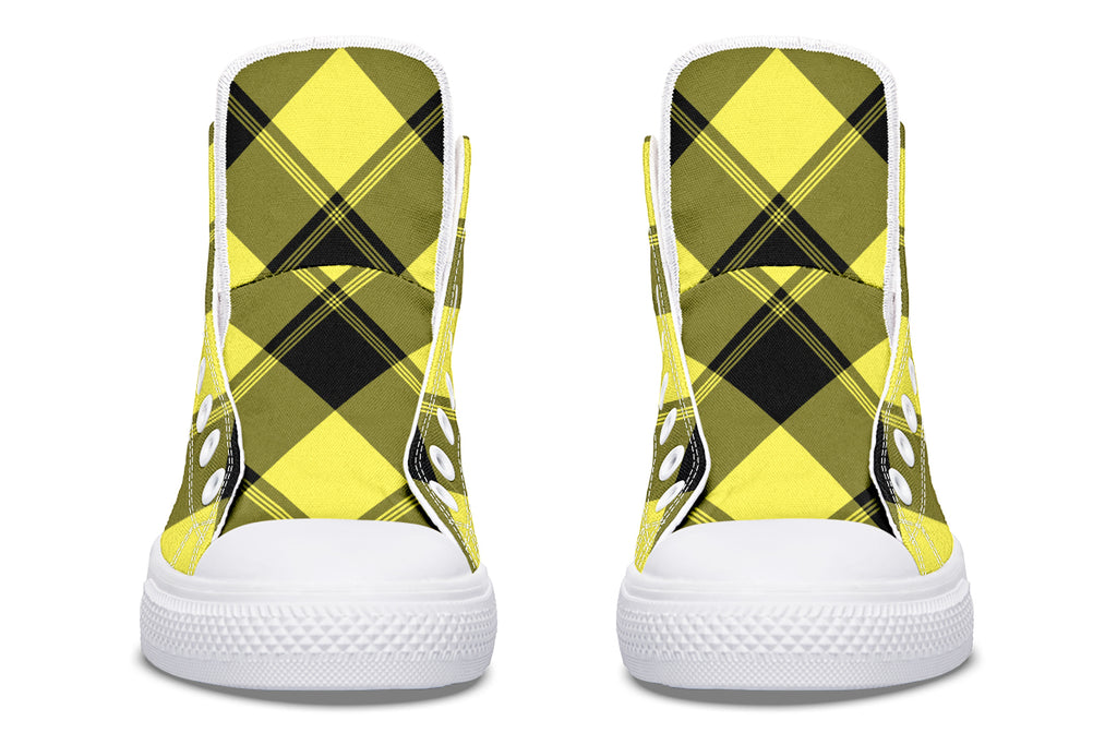Sunny Yellow Plaid High Tops (Wide)