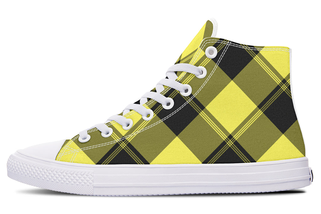 Sunny Yellow Plaid High Tops (Wide)