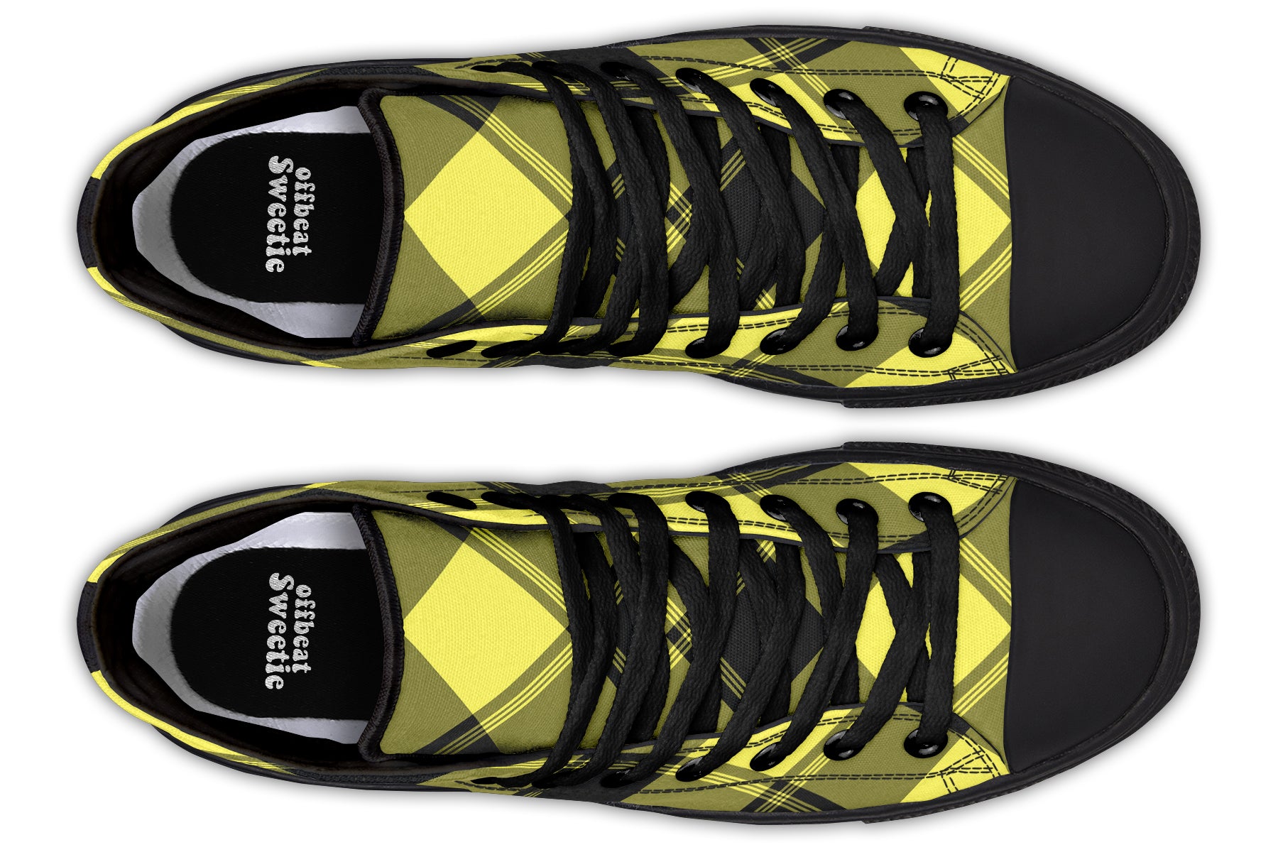 Sunny Yellow Plaid High Tops (Wide)