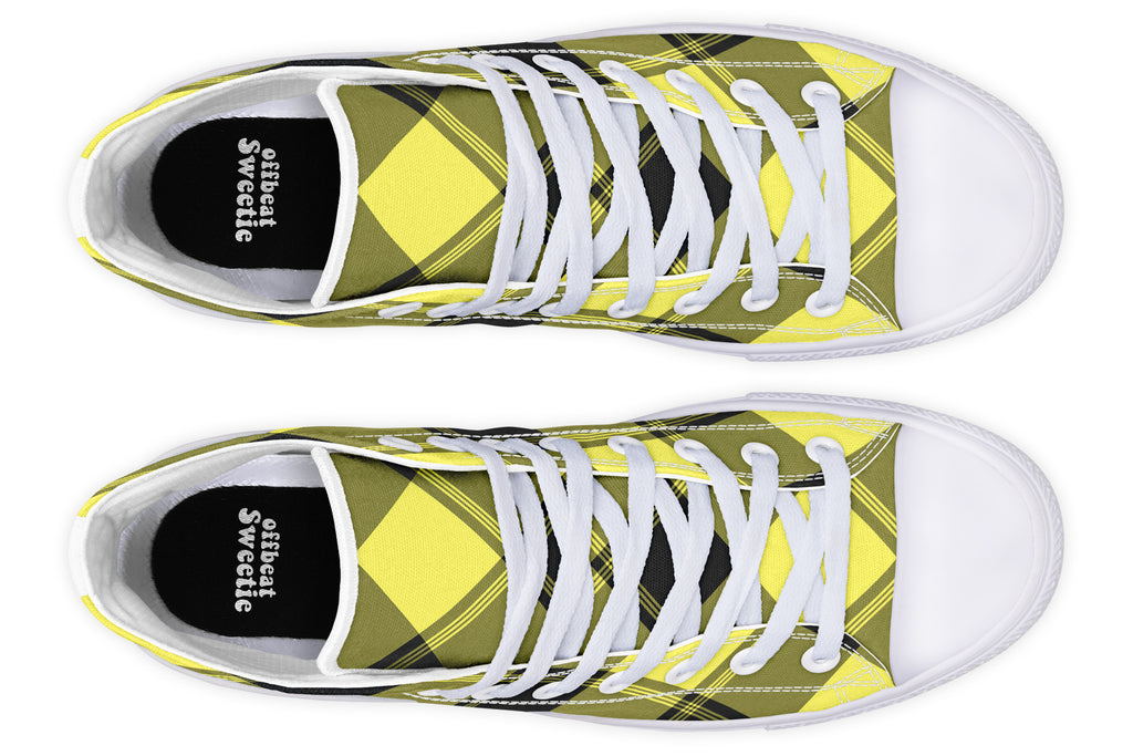 Sunny Yellow Plaid High Tops (Wide)