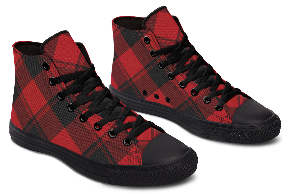 Toffee Apple Plaid High Tops (Wide)