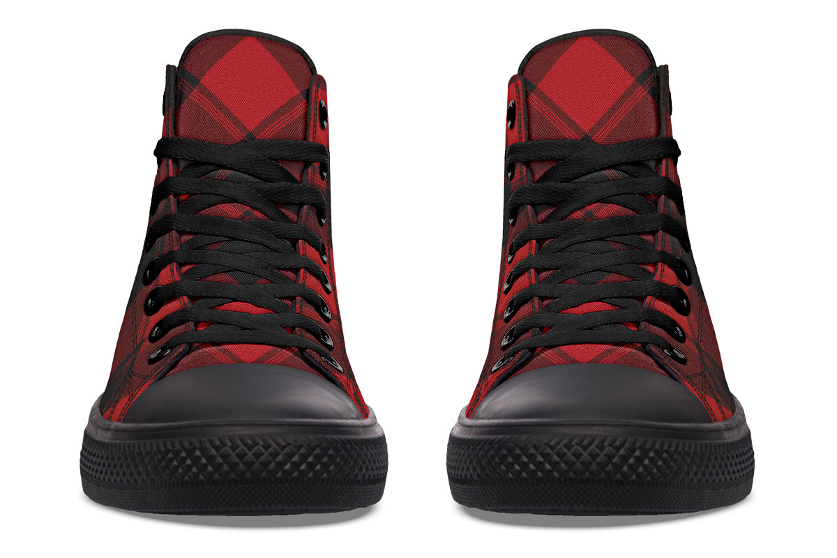 Toffee Apple Plaid High Tops (Wide)