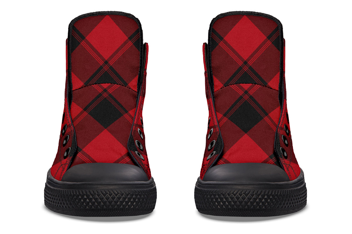 Toffee Apple Plaid High Tops (Wide)