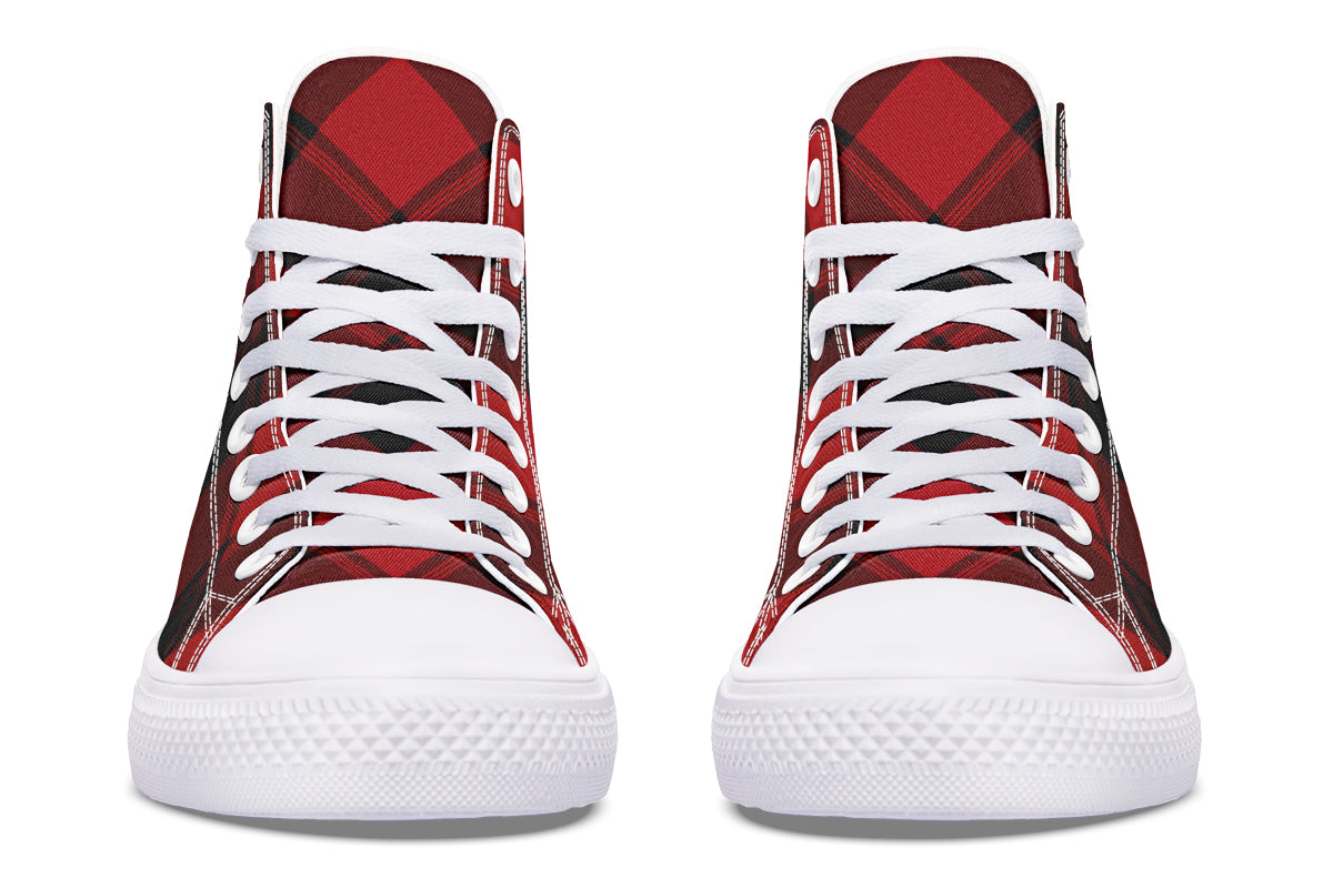 Toffee Apple Plaid High Tops (Wide)
