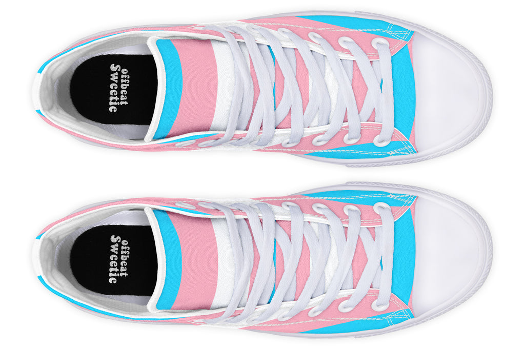 Trans Flag High Tops - Offbeat Sweetie