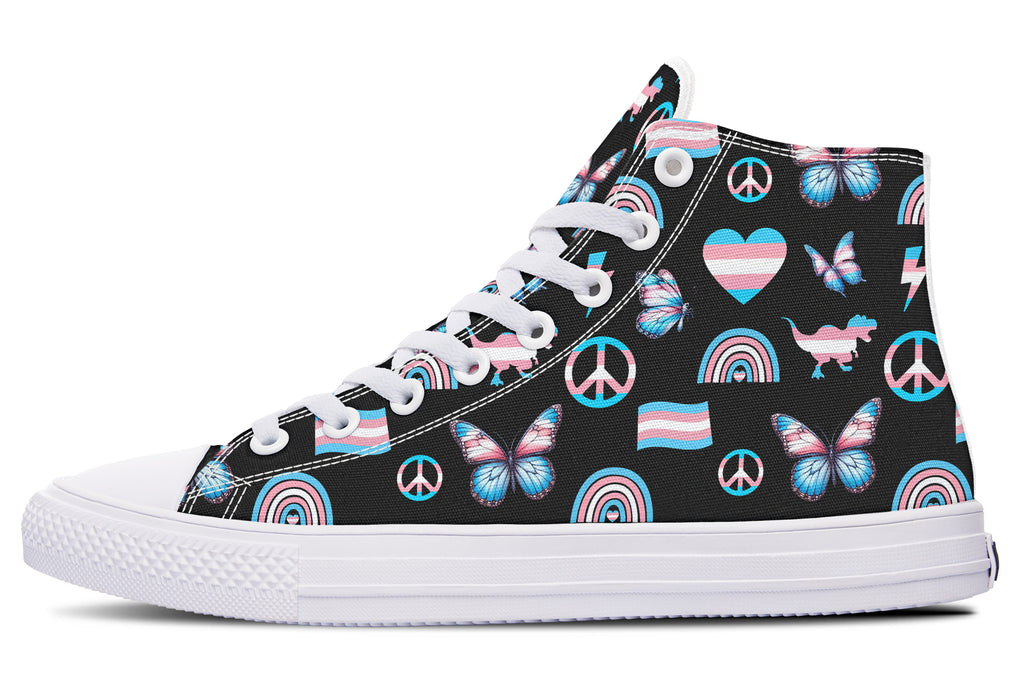 Trans Love High Tops - Offbeat Sweetie