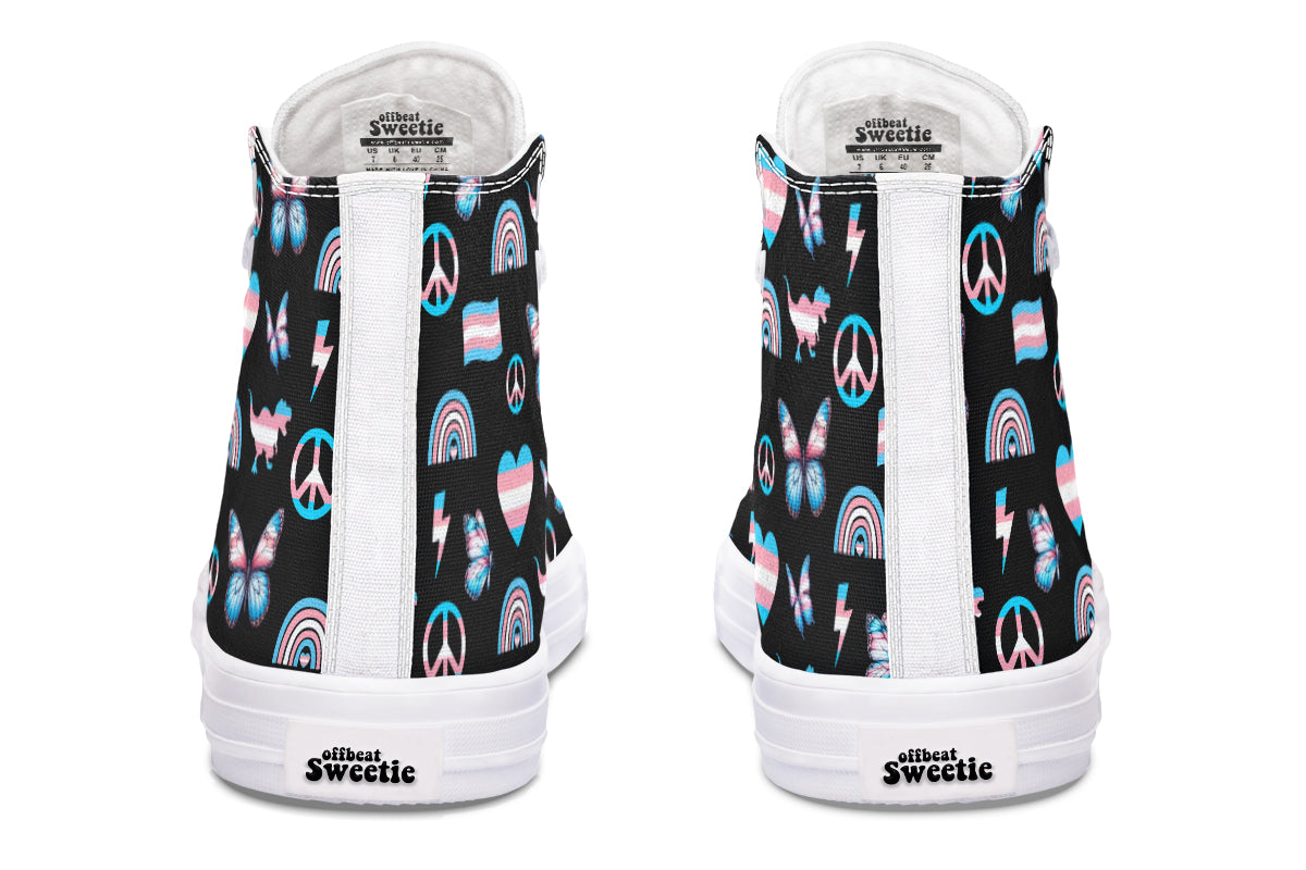 Trans Love High Tops - Offbeat Sweetie