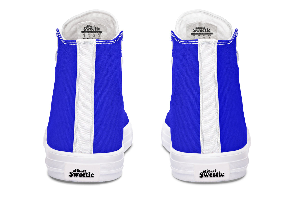 Vivid Blue High Tops - Offbeat Sweetie