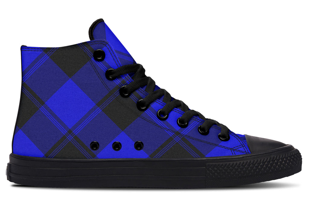 Vivid Blue Plaid High Tops