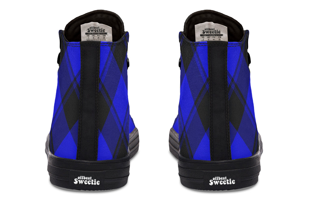 Vivid Blue Plaid High Tops