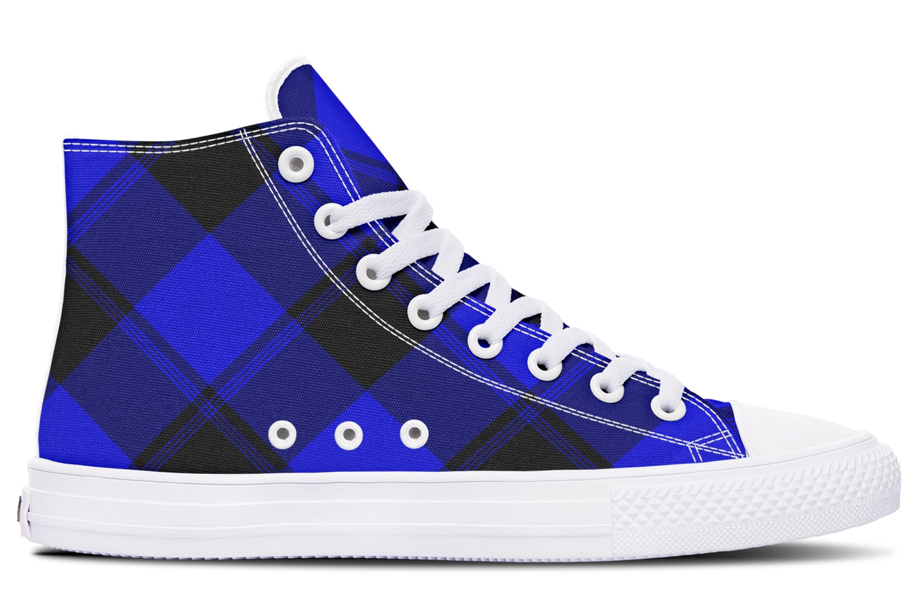 Vivid Blue Plaid High Tops
