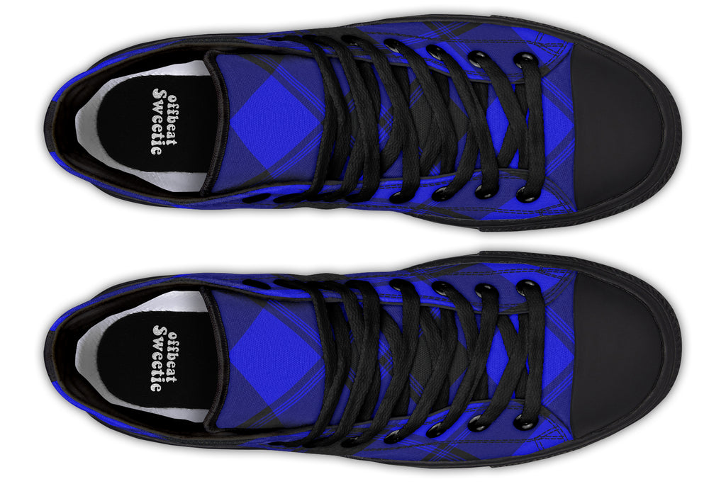 Vivid Blue Plaid High Tops