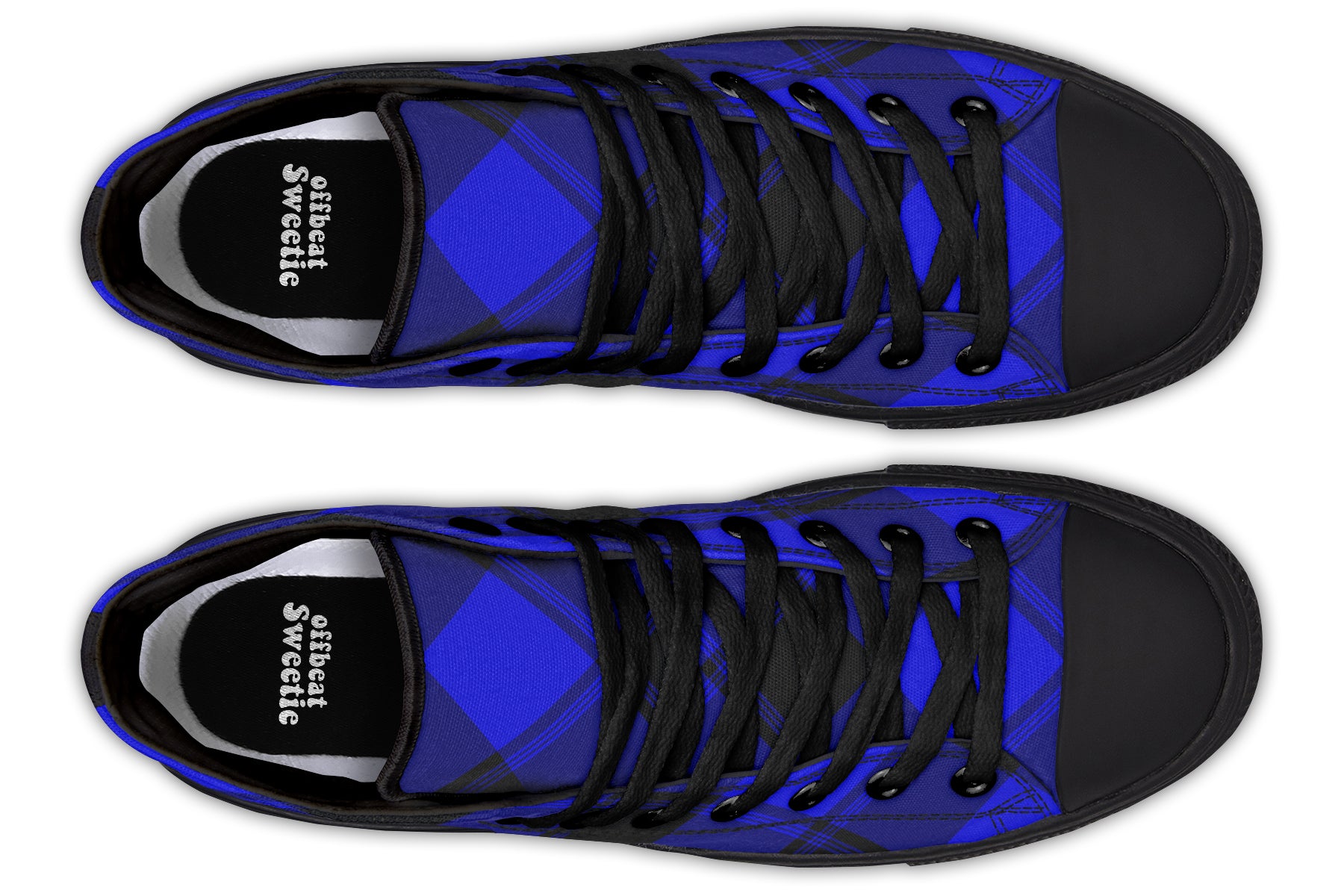 Vivid Blue Plaid High Tops