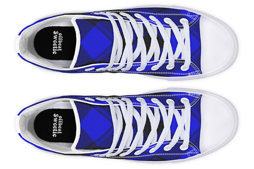 Vivid Blue Plaid High Tops