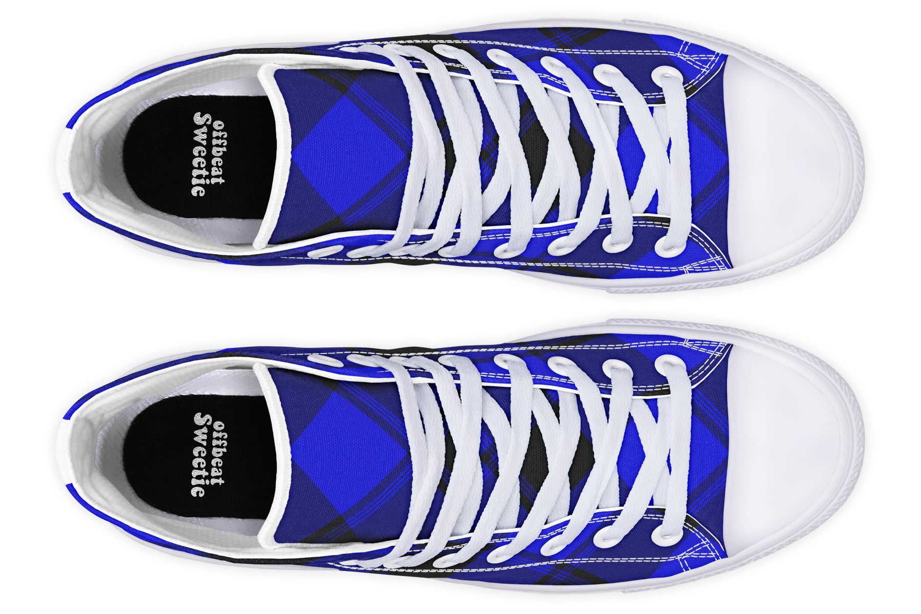 Vivid Blue Plaid High Tops