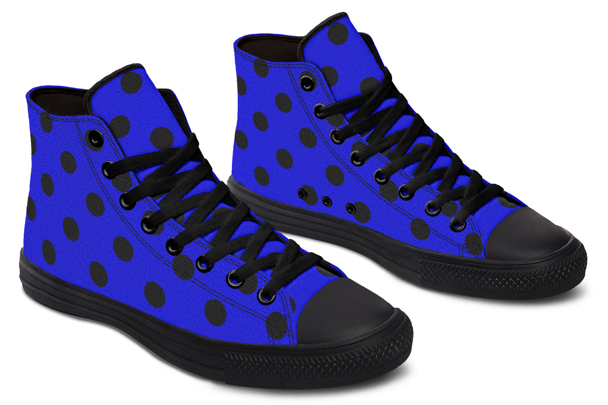 Vivid Blue Polka Dot High Tops