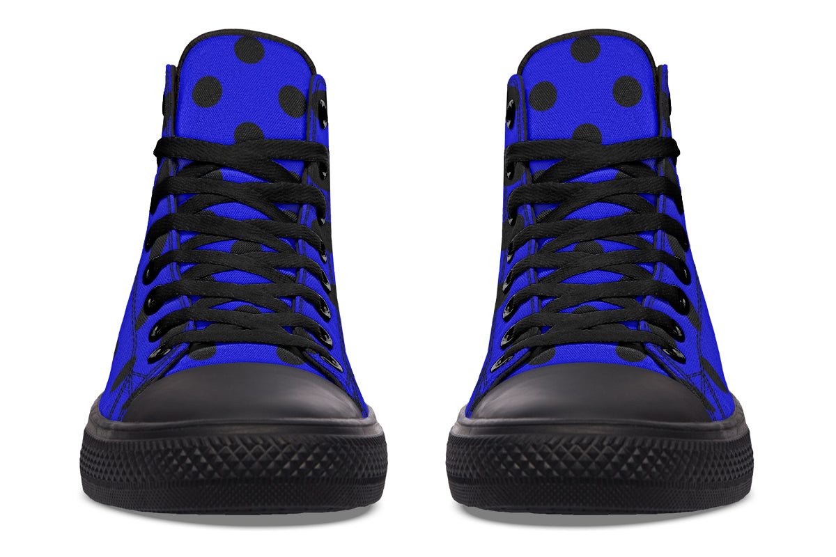Vivid Blue Polka Dot High Tops
