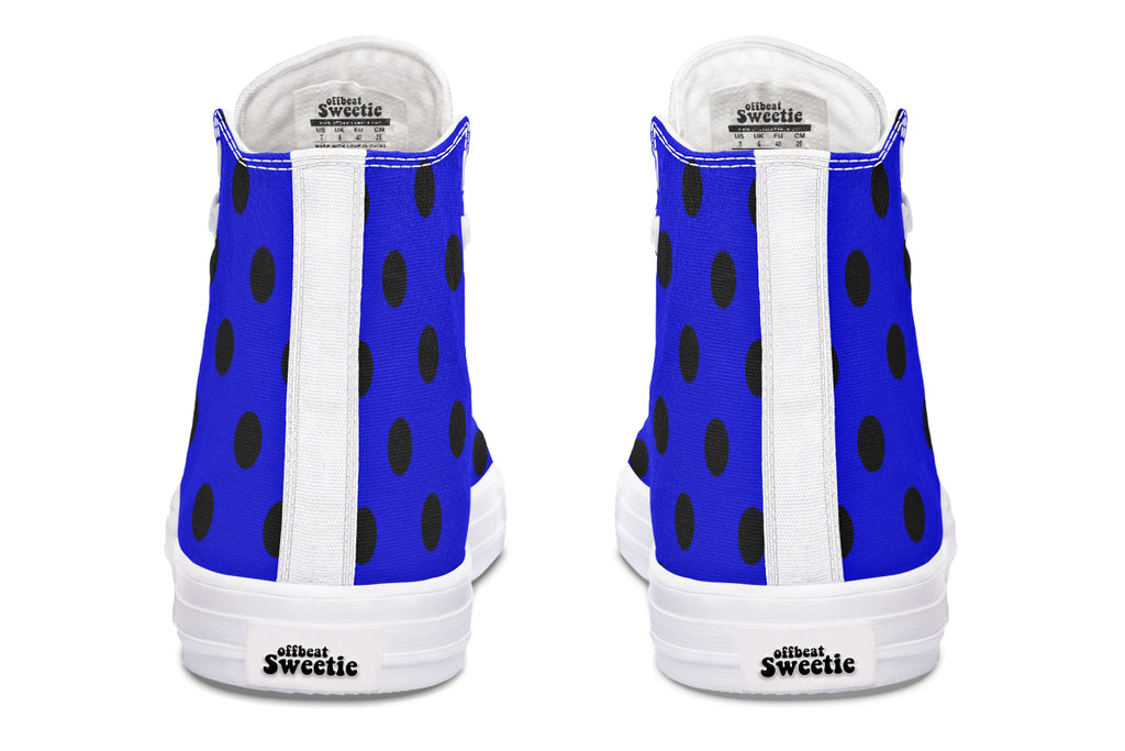 Vivid Blue Polka Dot High Tops