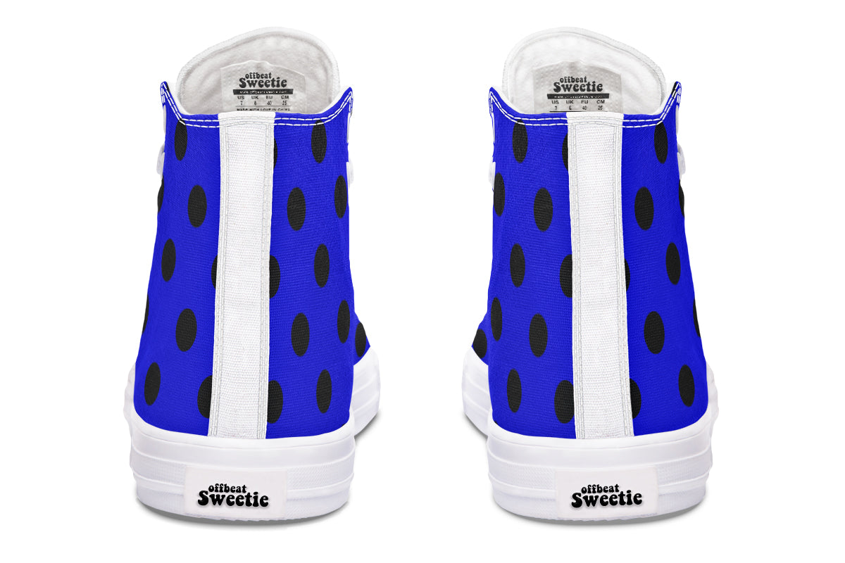 Vivid Blue Polka Dot High Tops