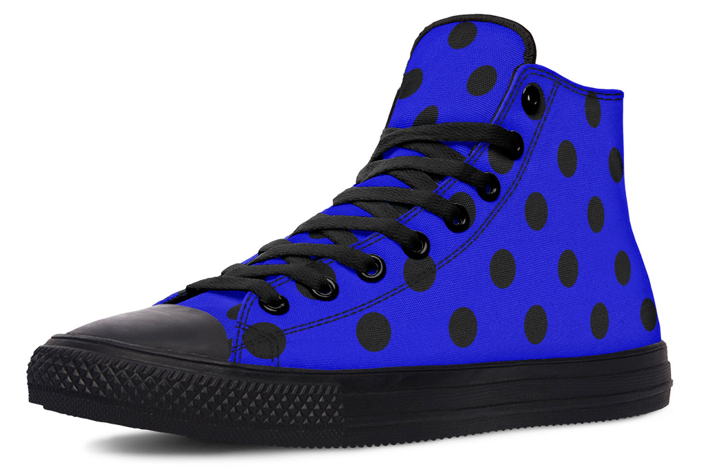 Vivid Blue Polka Dot High Tops (Wide)