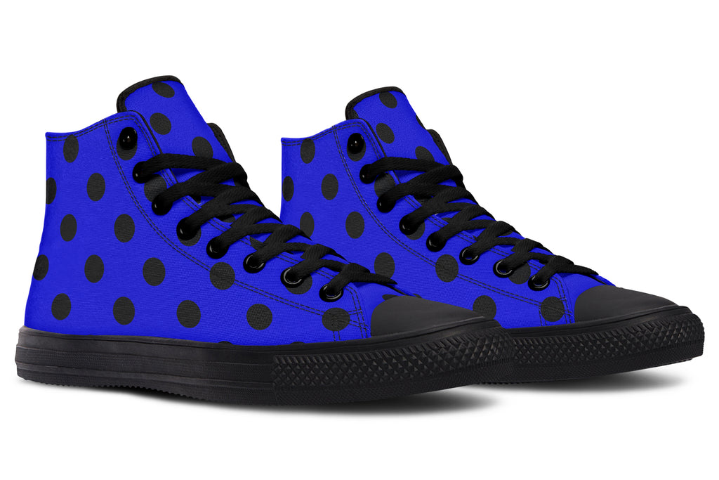 Vivid Blue Polka Dot High Tops (Wide)