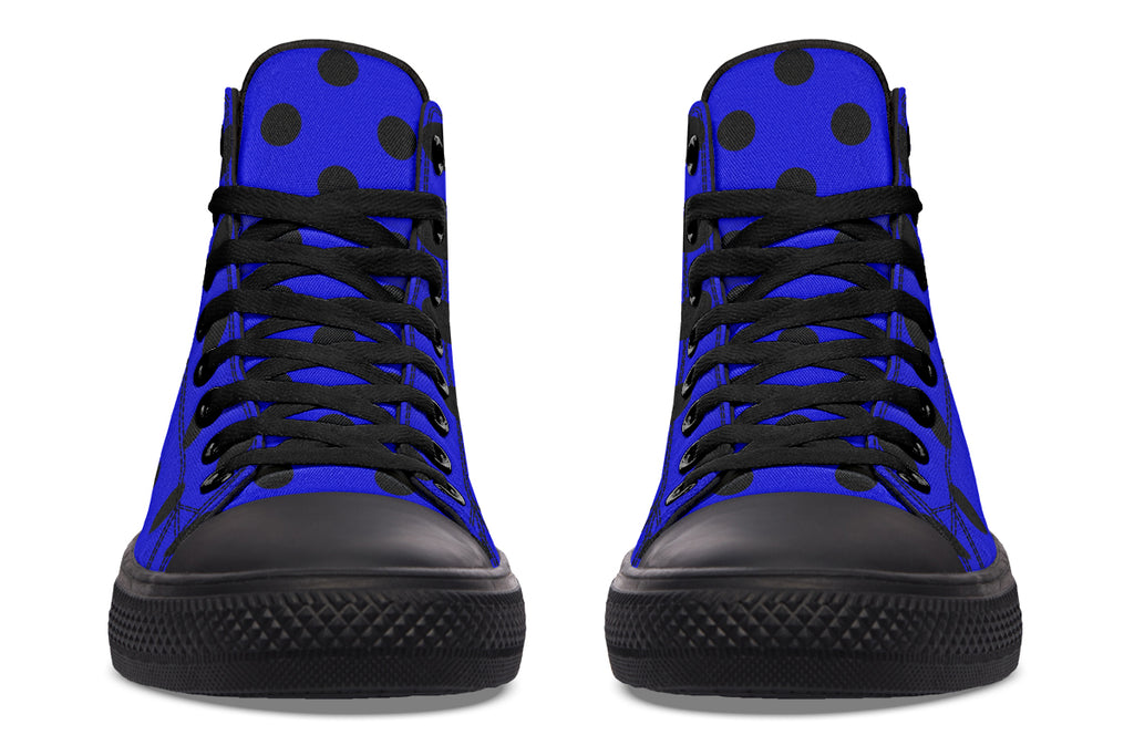 Vivid Blue Polka Dot High Tops (Wide)