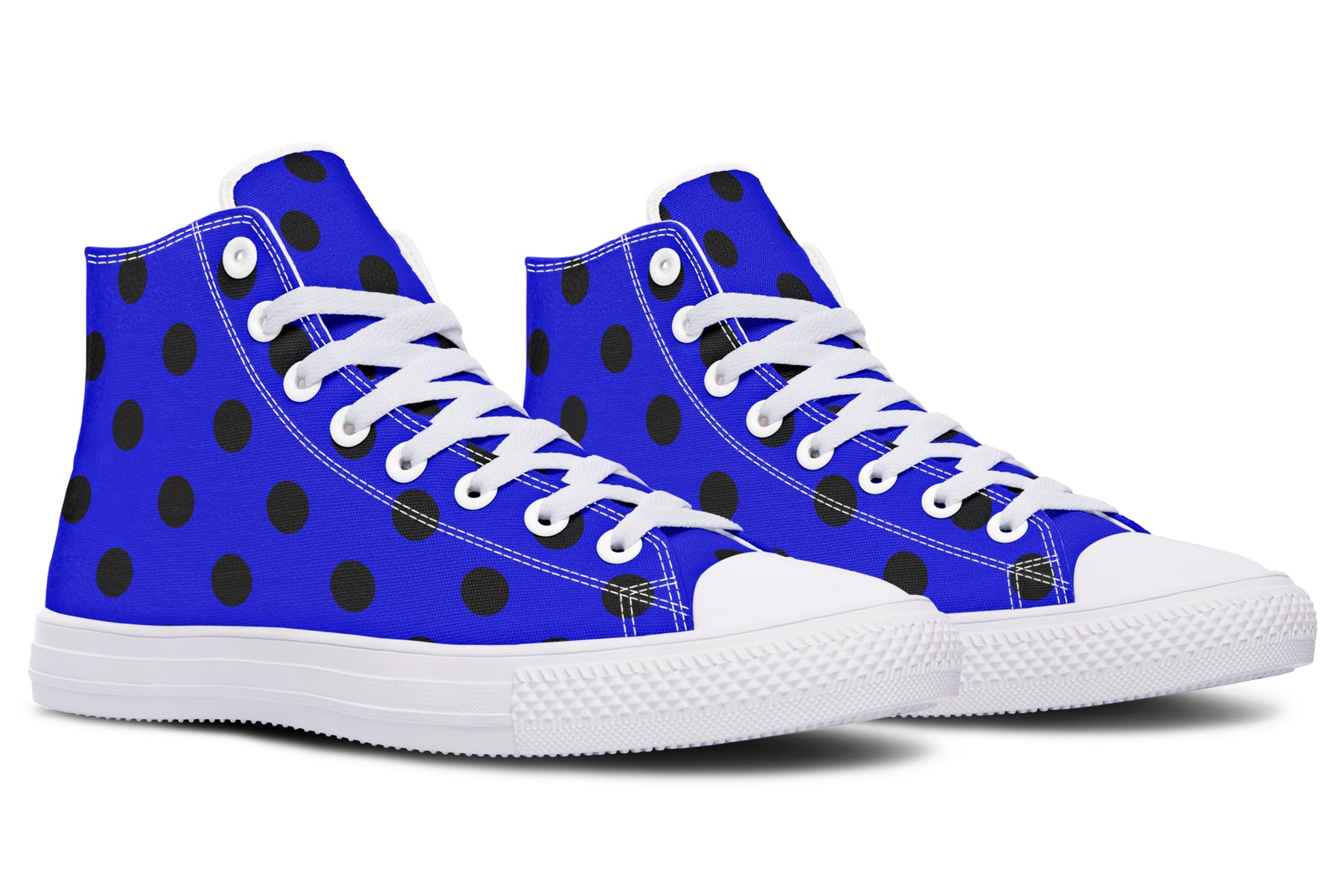 Vivid Blue Polka Dot High Tops (Wide)