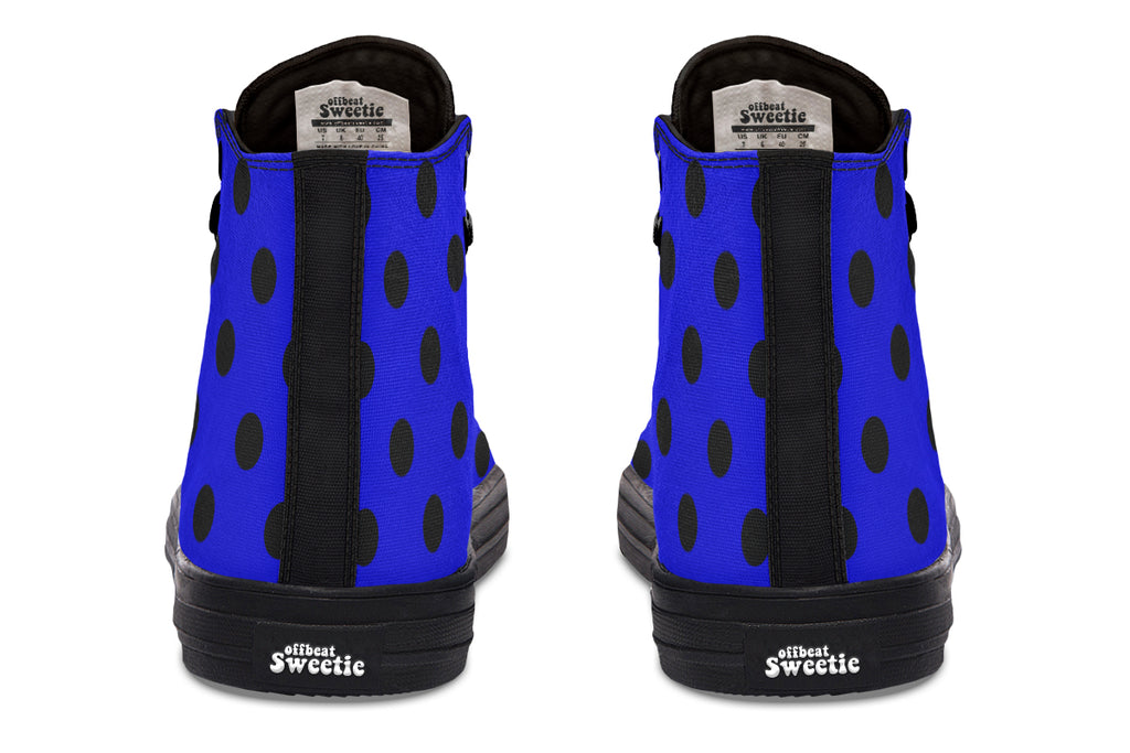 Vivid Blue Polka Dot High Tops (Wide)