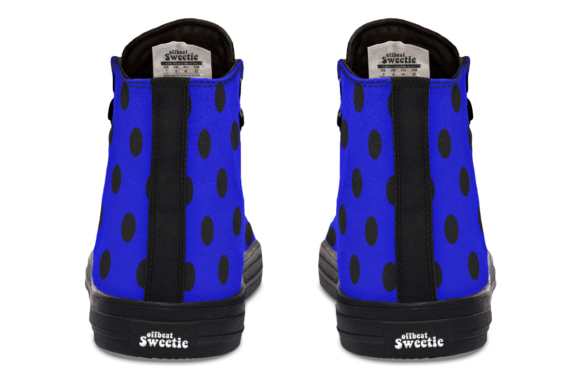 Vivid Blue Polka Dot High Tops (Wide)