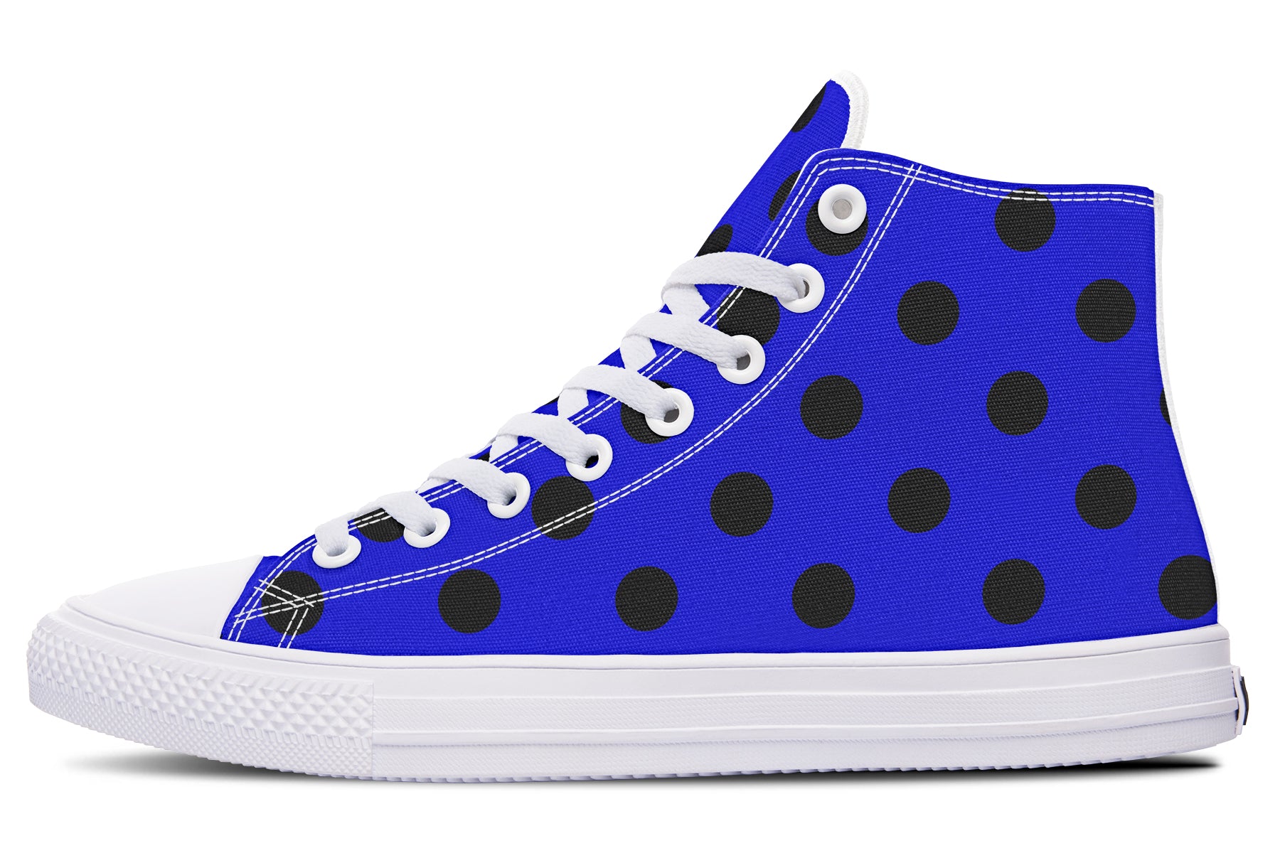 Vivid Blue Polka Dot High Tops (Wide)
