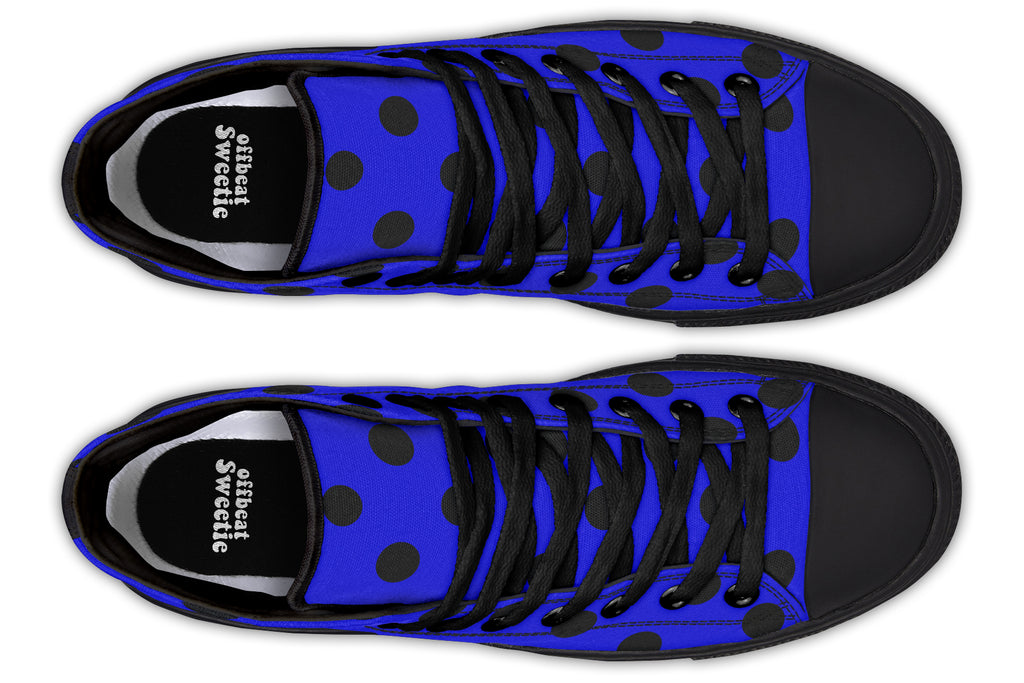 Vivid Blue Polka Dot High Tops (Wide)