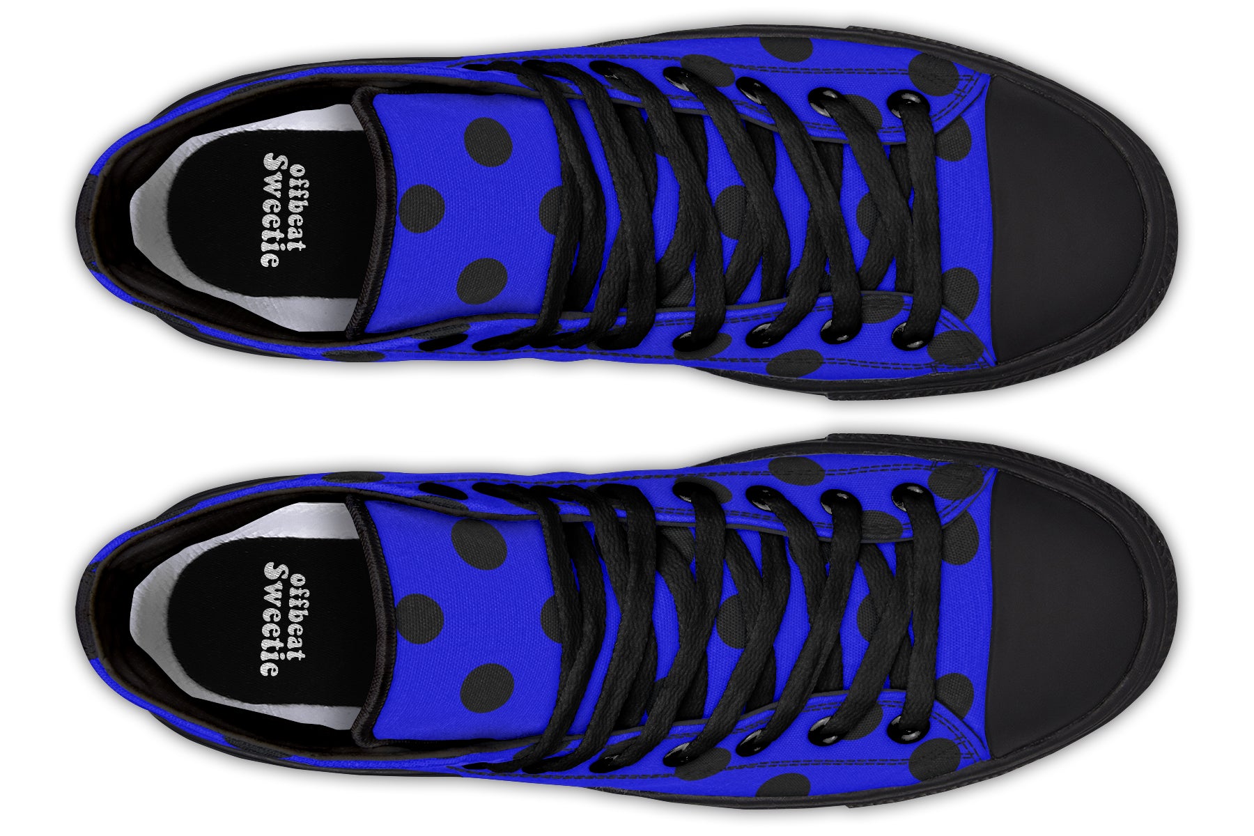 Vivid Blue Polka Dot High Tops (Wide)