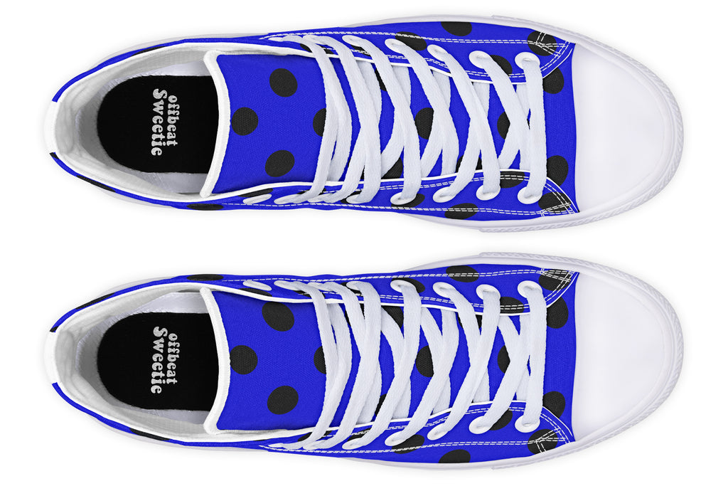 Vivid Blue Polka Dot High Tops (Wide)