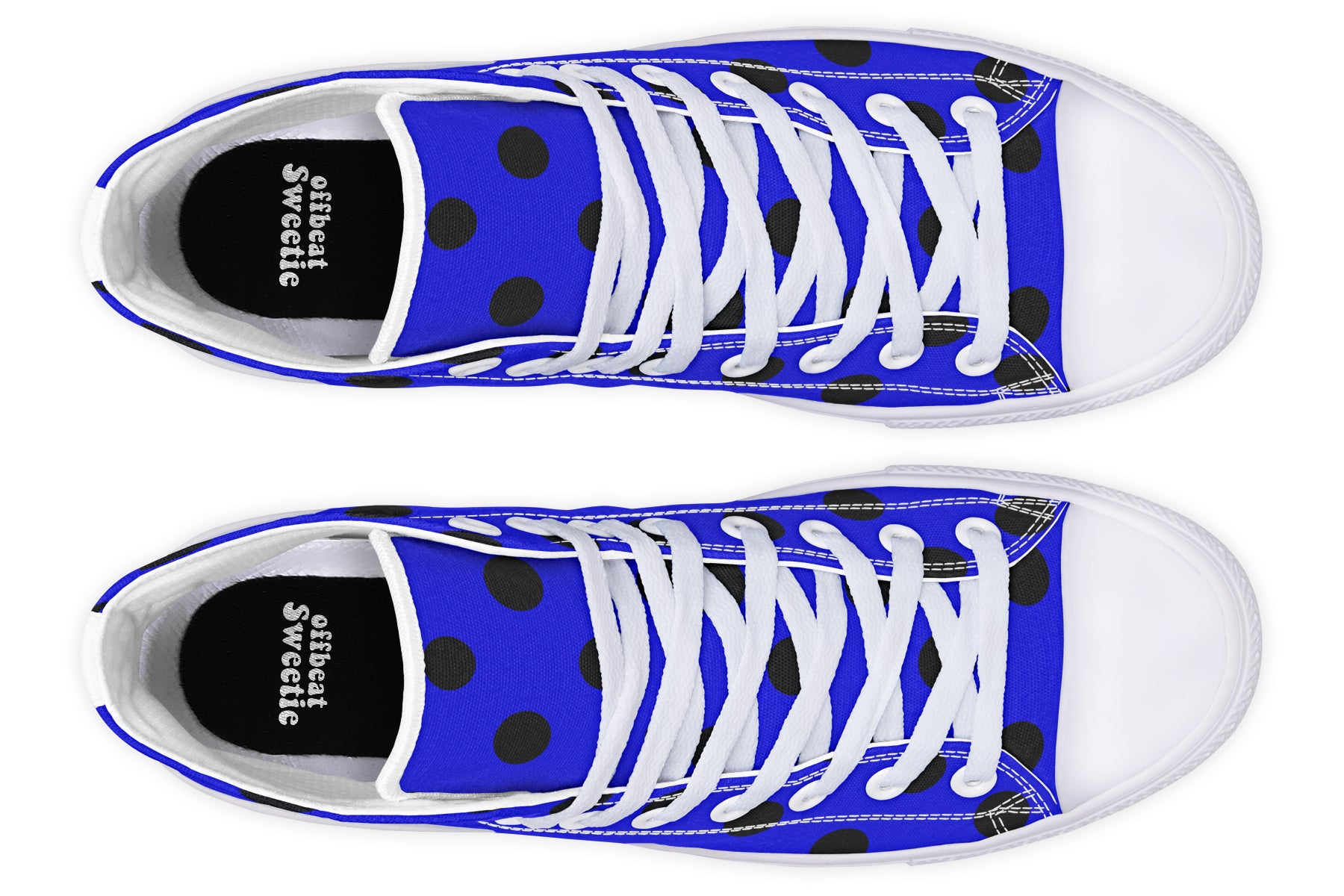 Vivid Blue Polka Dot High Tops (Wide)