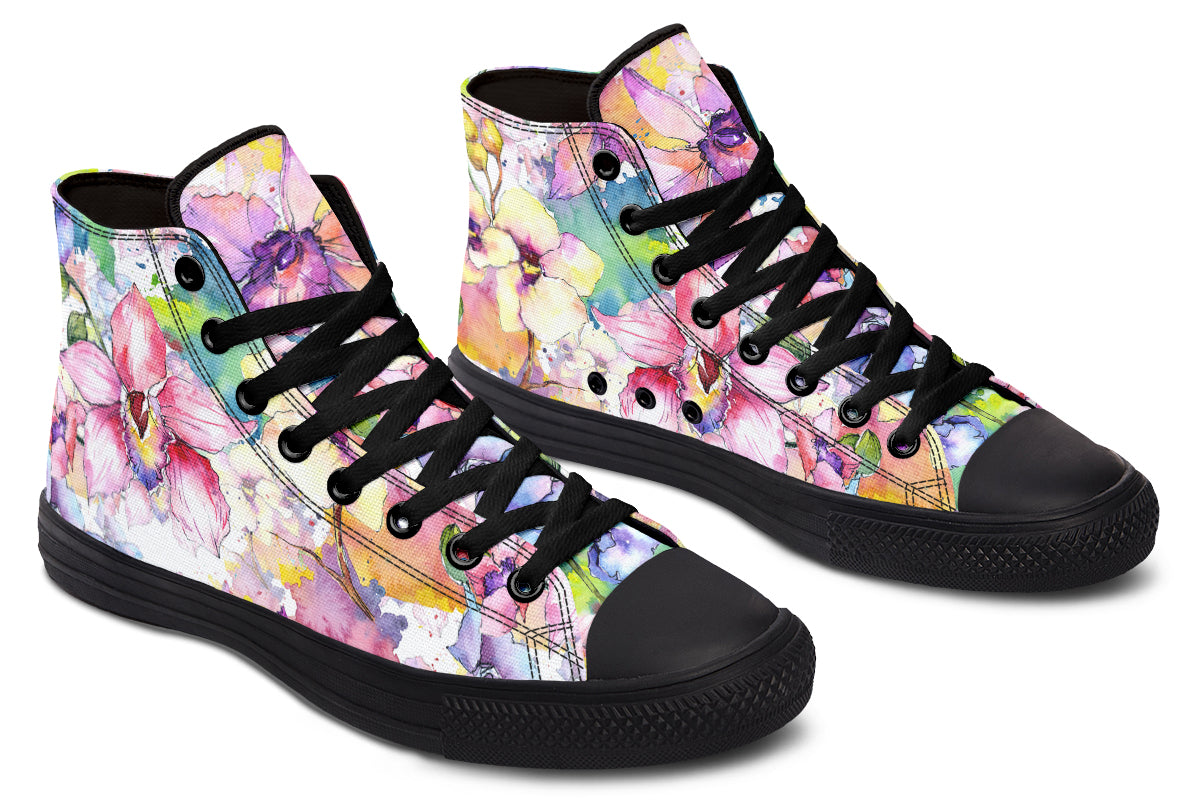 Watercolour Flowers High Tops - Offbeat Sweetie