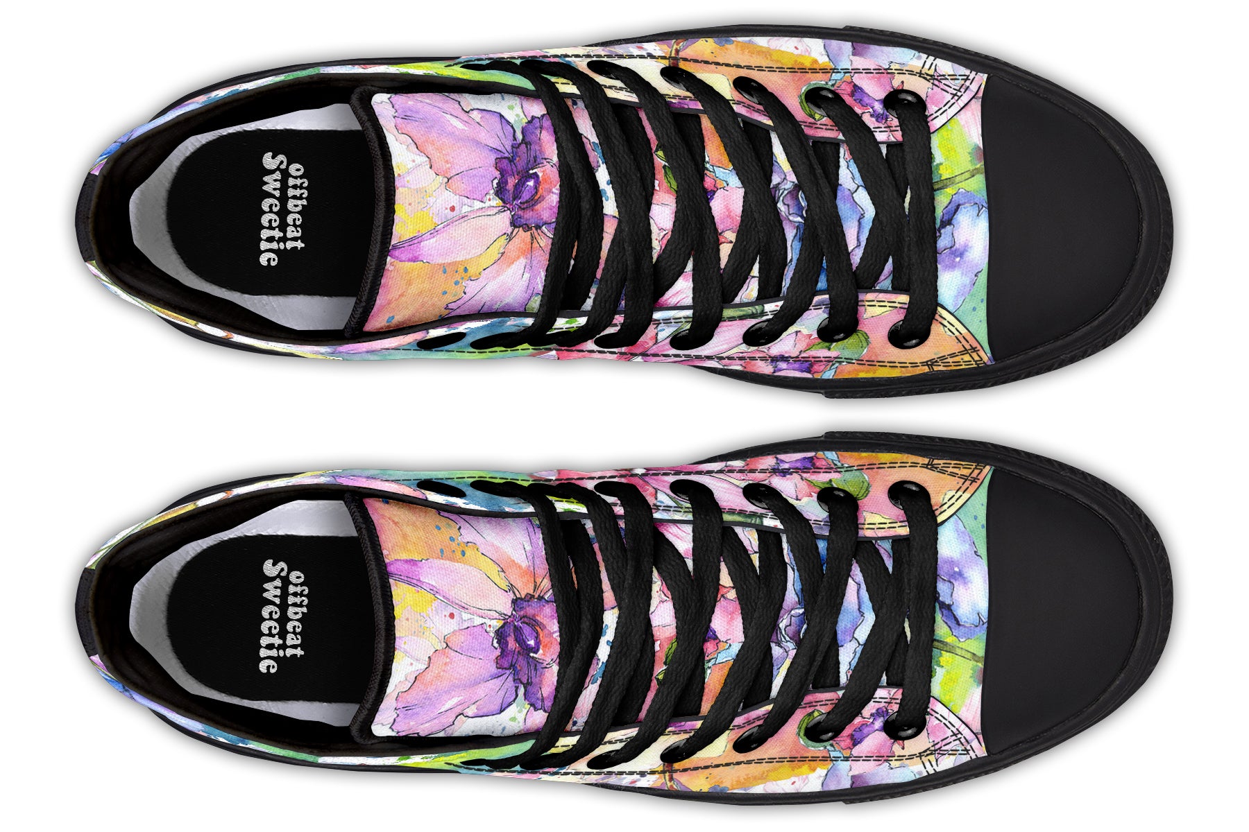 Watercolour Flowers High Tops - Offbeat Sweetie