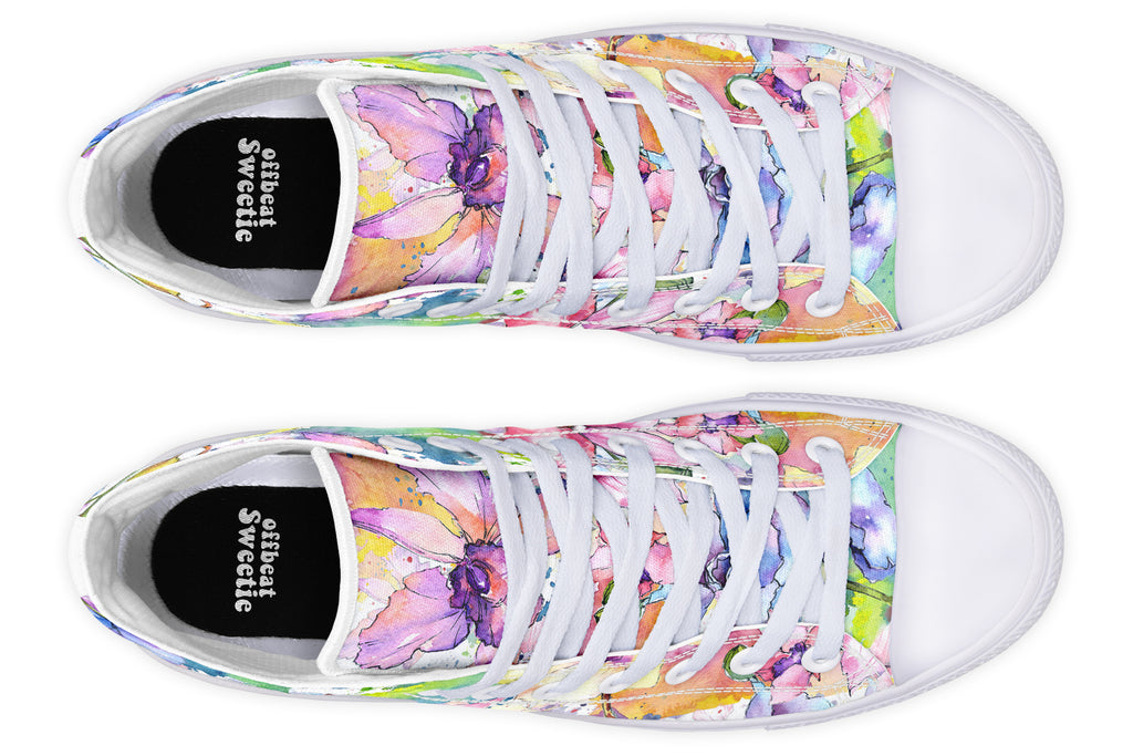 Watercolour Flowers High Tops - Offbeat Sweetie