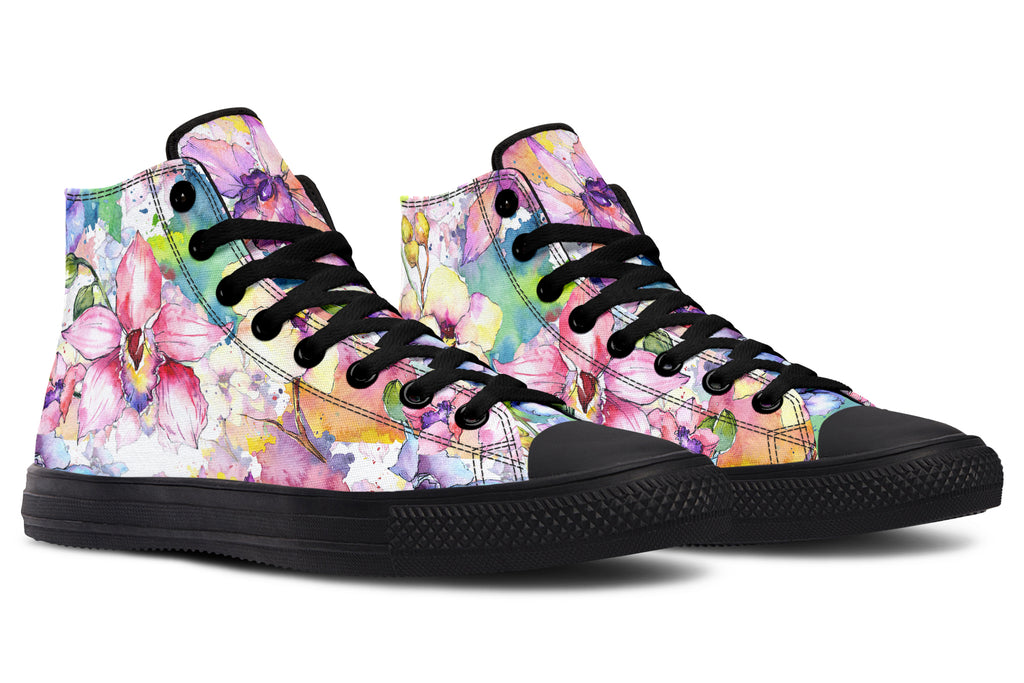 Watercolour Flowers High Tops (Wide)