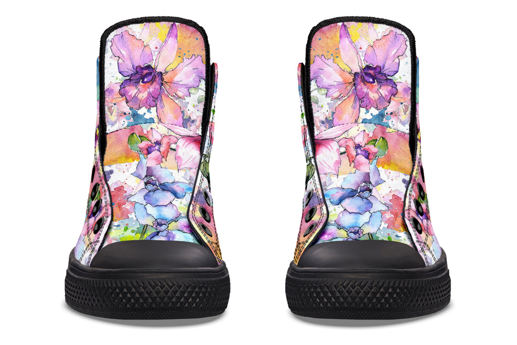 Watercolour Flowers High Tops (Wide)