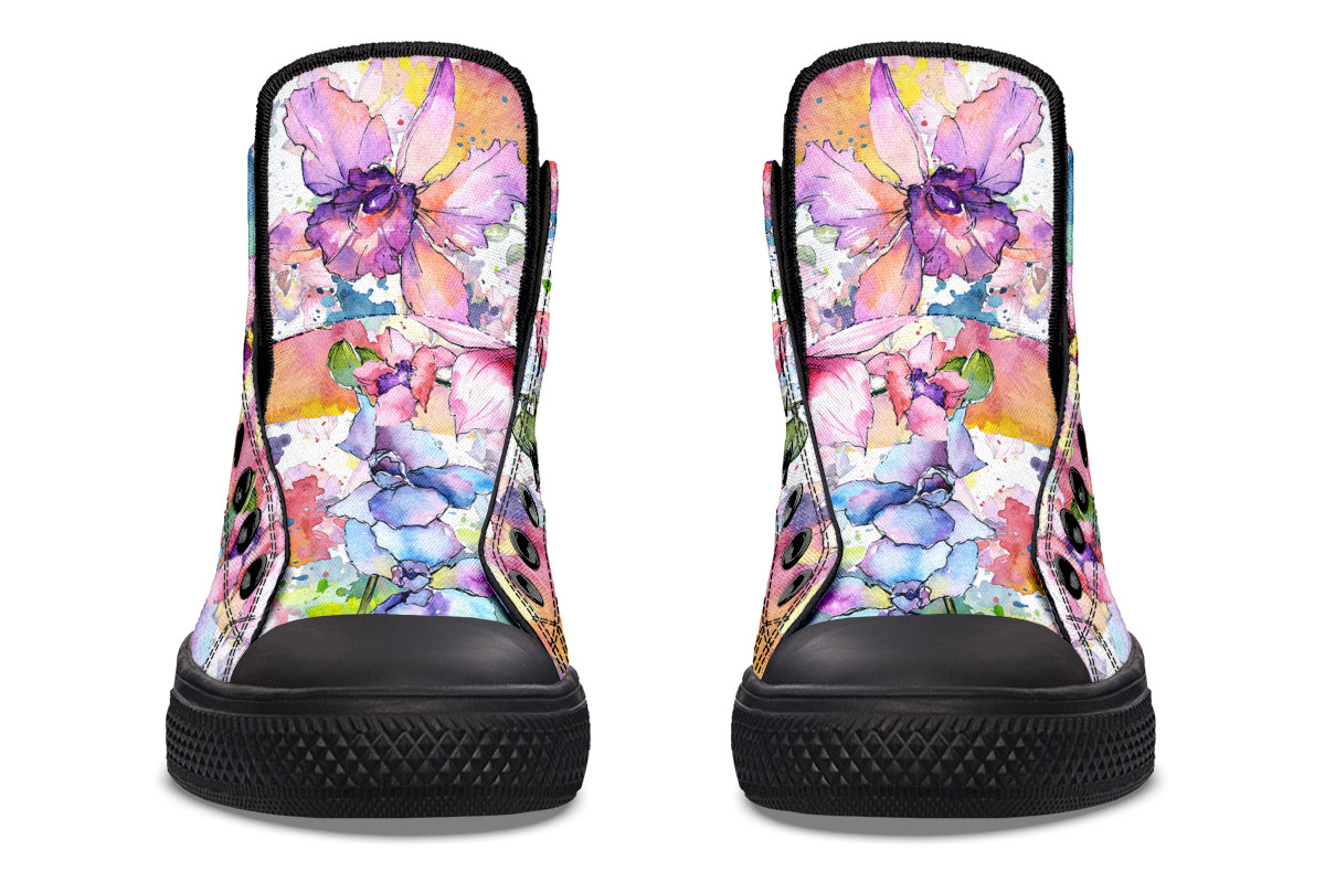 Watercolour Flowers High Tops (Wide)