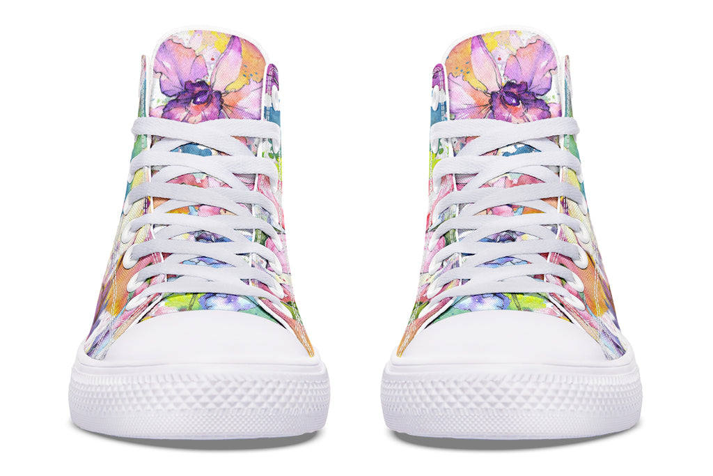 Watercolour Flowers High Tops (Wide)