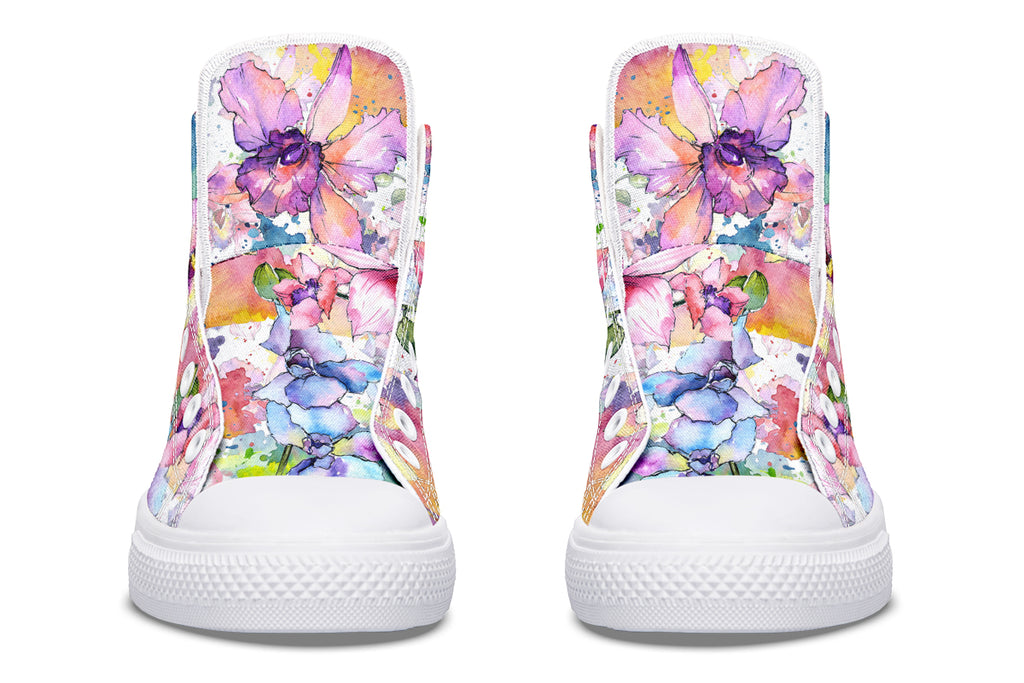 Watercolour Flowers High Tops (Wide)